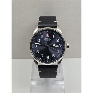 Wenger Terragraph Swiss Military Men 42mm Gray Sapphire Quartz Watch New Battery